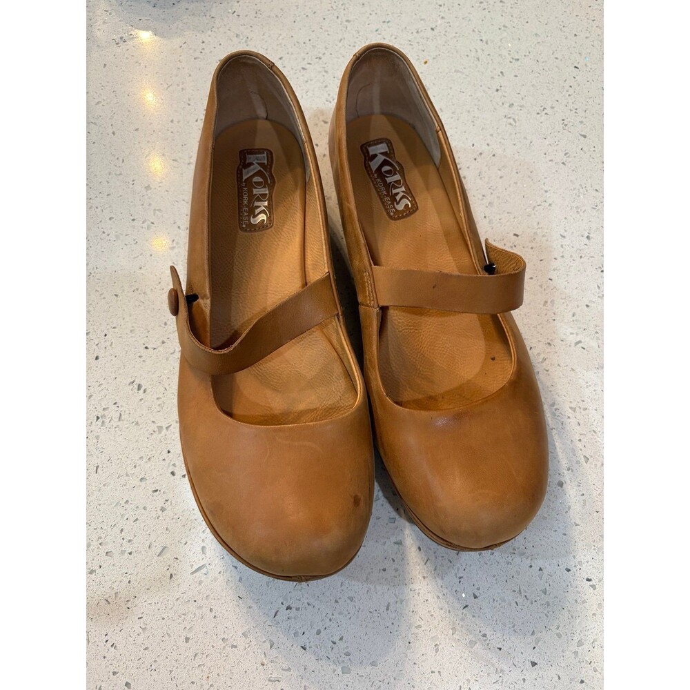 Tan Leather Korks Mary Janes